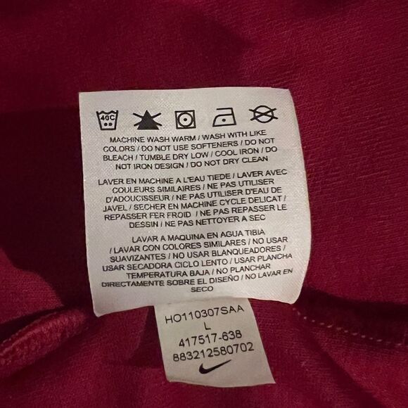 Nike Golf Mens Red Quarter Zip Dri Fit Long Sleeve Shirt Lightweight Large EUC - Picture 8 of 8